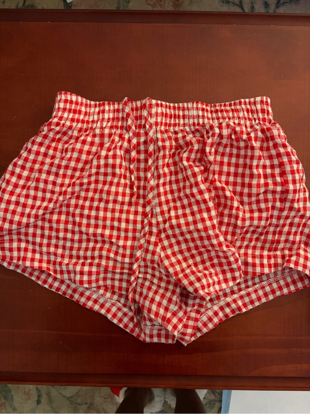 Princess Polly Red & White Gingham High-Waist Shorts